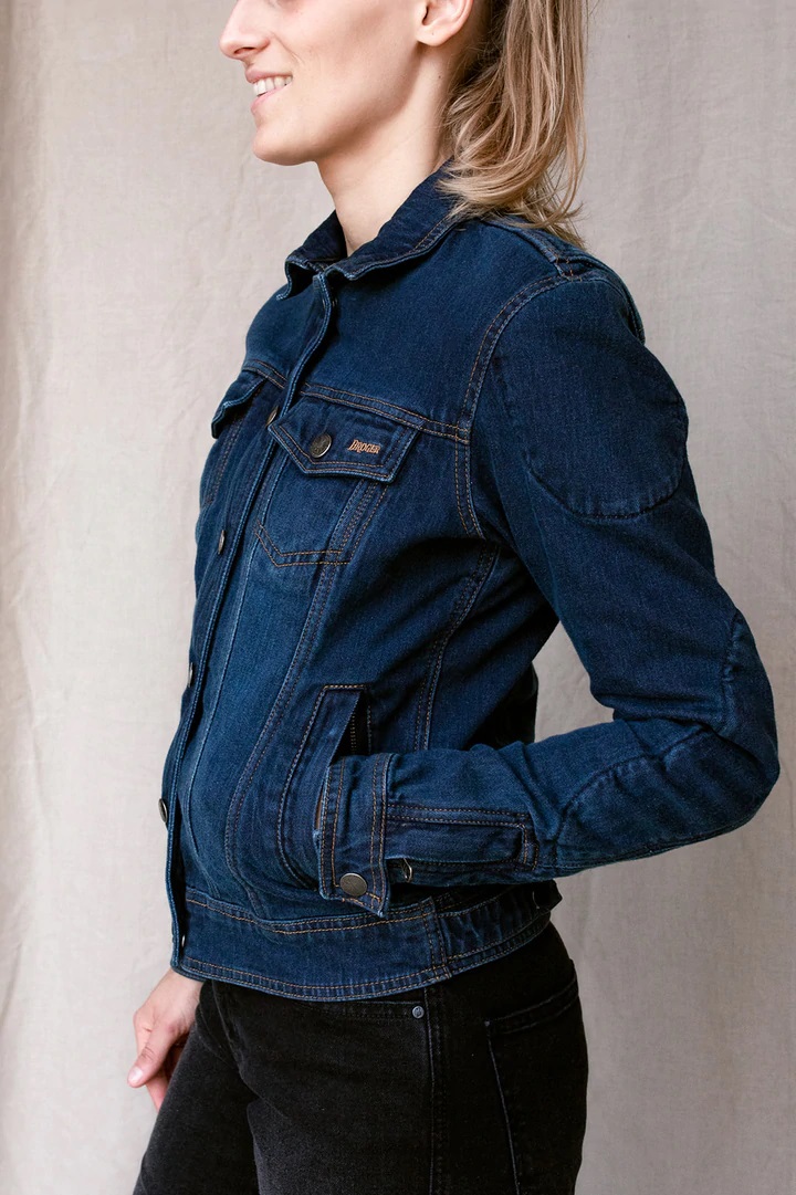 Мотокуртка женская джинсовая Broger Florida стираный синий