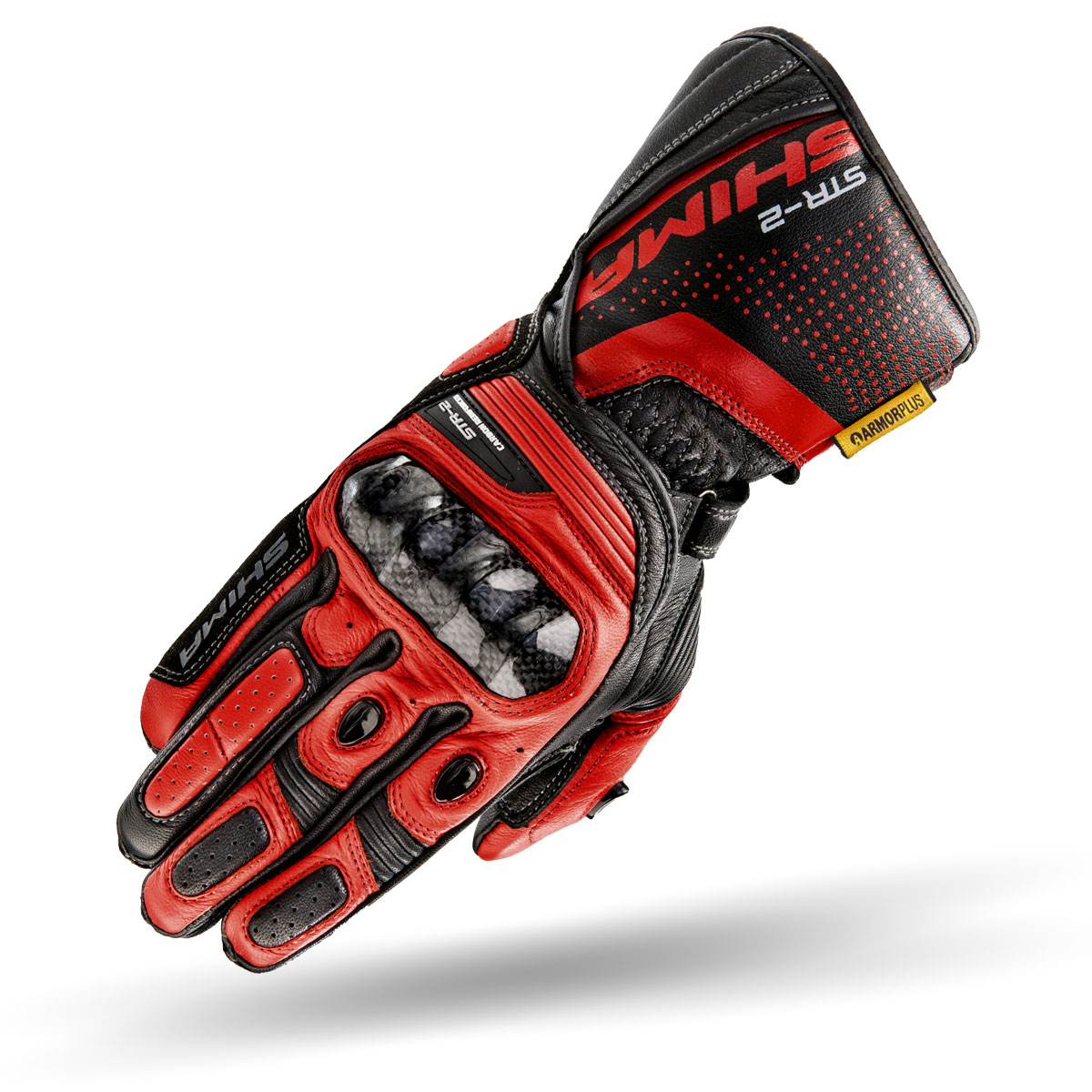 Мотоперчатки кожаные SHIMA STR-2 черный красный