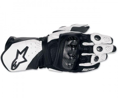 Мотоперчатки кожаные Alpinestars SP-1 белый черный - магазин Motostyles