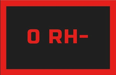 Эмблема на липучке группа крови O RH- черный красный 50X80мм - магазин Motostyles