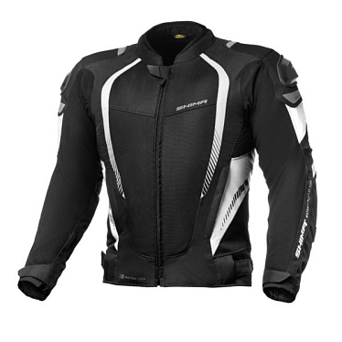 Мотокуртка текстильная SHIMA MESH PRO черный белый - магазин Motostyles