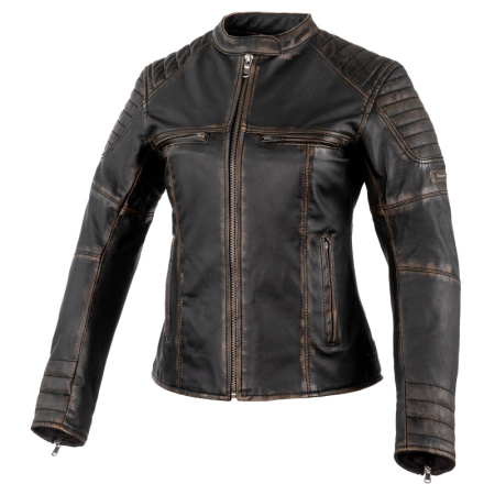 Мотокуртка женская кожаная Rebelhorn HunterPro винтажный - магазин Motostyles