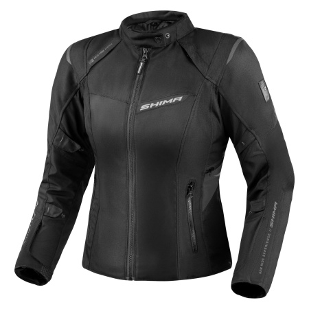 Мотокуртка женская текстильная SHIMA RUSH 2.0 черный - магазин Motostyles