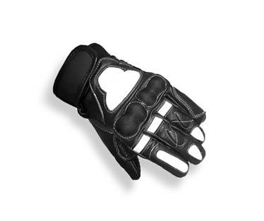 Мотоперчатки кожаные Tschul 239 черный белый - магазин Motostyles