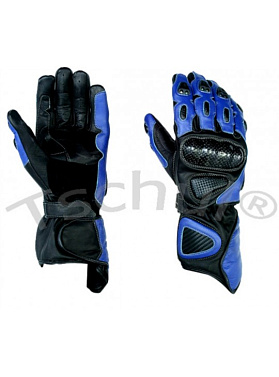 Мотоперчатки кожаные Tschul 212 синий белый - магазин Motostyles
