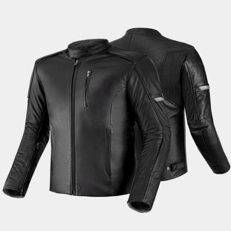 Мотокуртка кожаная SHIMA HUNTER+ 2.0 черный - магазин Motostyles