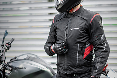 Мотокуртка текстильная SHIMA RUSH красный - магазин Motostyles