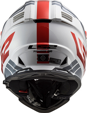 Мотошлем LS2 MX436 Pioneer Evo Evolve красный белый - магазин Motostyles