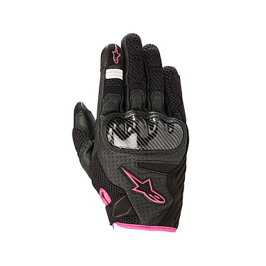 Мотоперчатки женские кожаные Alpinestars SMX-1 черный фуксия - магазин Motostyles
