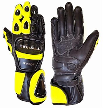 Мотоперчатки кожаные Tschul 285 черный неоновый - магазин Motostyles