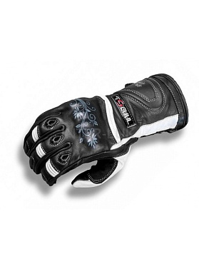 Мотоперчатки кожаные Tschul 285 черный белый - магазин Motostyles