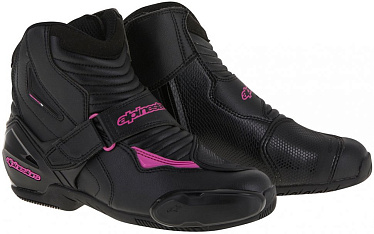 Мотоботы женские Alpinestars SMX-1 R Stella черный фуксия - магазин Motostyles