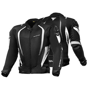 Мотокуртка текстильная SHIMA MESH PRO черный белый - магазин Motostyles