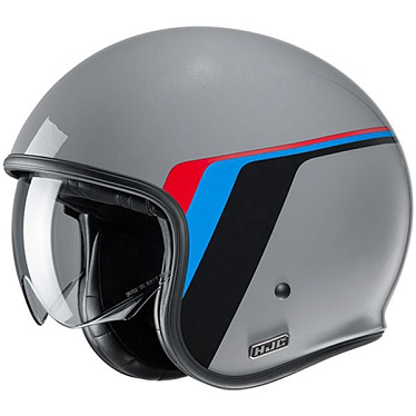 Мотошлем HJC V30 OSOR серый красный - магазин Motostyles