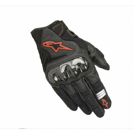 Мотоперчатки кожаные Alpinestars SMX-1 черный красный - магазин Motostyles