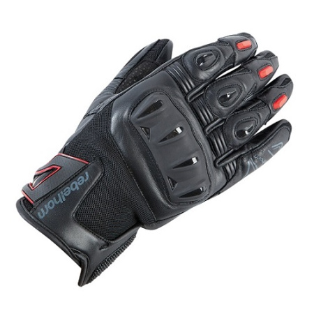 Мотоперчатки кожаные Rebelhorn Flux ProCE черный красный - магазин Motostyles