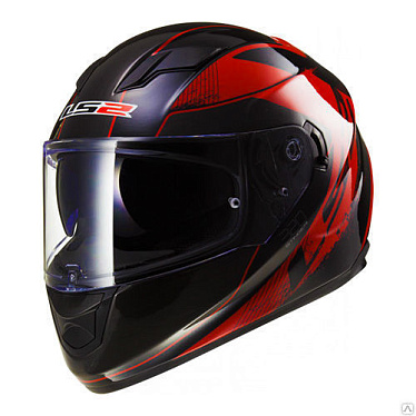 Мотошлем LS2 FF320 Stream черный красный - магазин Motostyles